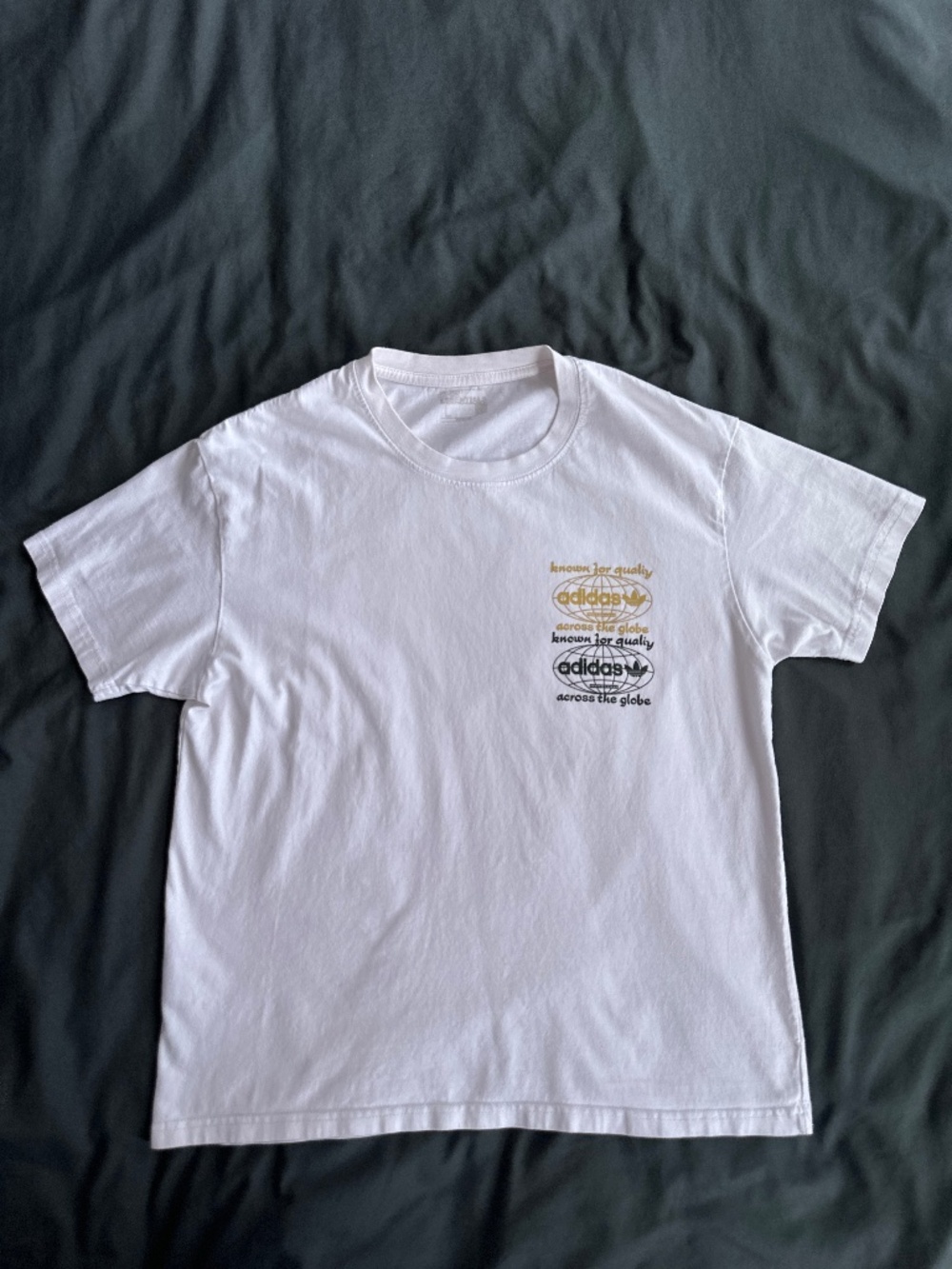 Generic White Globe Graphic Tee, men's S/M